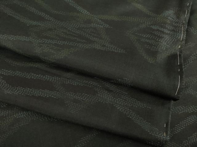 平和屋着物●本場大島紬 幾何学文様 黒地 正絹 逸品 AAAZ3816ck