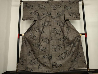 平和屋着物●本場大島紬 カタス9マルキ 雲取り流水花文 正絹 逸品 AAAZ3818ck