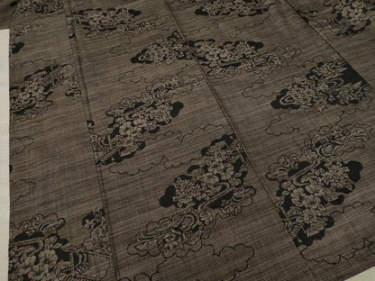 平和屋着物●本場大島紬 カタス9マルキ 雲取り流水花文 正絹 逸品 AAAZ3818ck