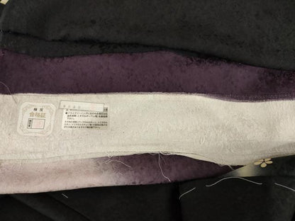 平和屋着物●豪華振袖　辻が花　雪輪花文　暈し染め　黒地　金彩　仮絵羽　逸品　未使用　AAAZ3831ck