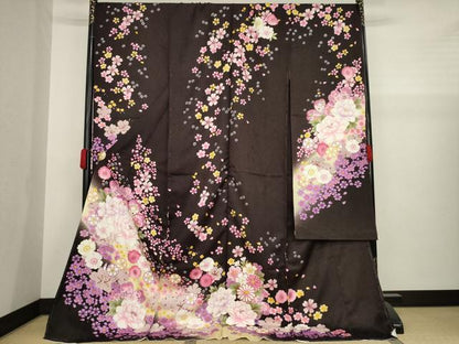 平和屋着物●豪華振袖 刺繍 舞花文 暈し染め 金彩 仮絵羽 逸品 未使用 AAAZ3832ck