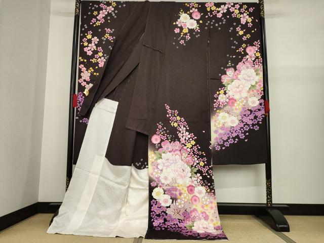 平和屋着物●豪華振袖 刺繍 舞花文 暈し染め 金彩 仮絵羽 逸品 未使用 AAAZ3832ck