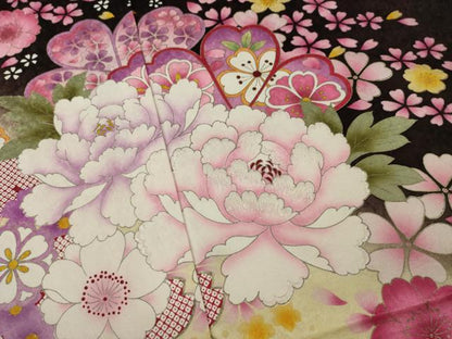平和屋着物●豪華振袖 刺繍 舞花文 暈し染め 金彩 仮絵羽 逸品 未使用 AAAZ3832ck