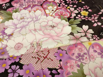 平和屋着物●豪華振袖 刺繍 舞花文 暈し染め 金彩 仮絵羽 逸品 未使用 AAAZ3832ck