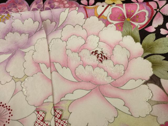 平和屋着物●豪華振袖 刺繍 舞花文 暈し染め 金彩 仮絵羽 逸品 未使用 AAAZ3832ck