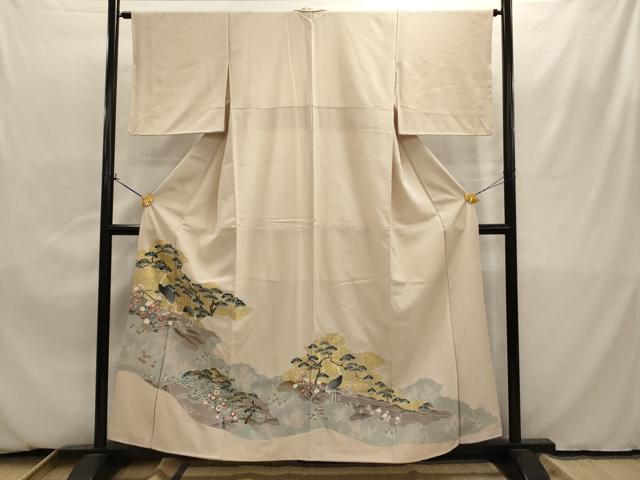 平和屋着物■豪華色留袖　雲取り花鳥文　金銀彩　正絹　逸品　AAAZ3866ru