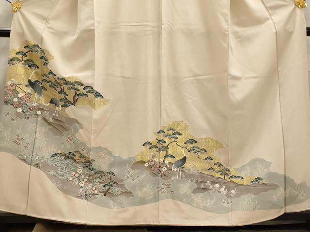 平和屋着物■豪華色留袖　雲取り花鳥文　金銀彩　正絹　逸品　AAAZ3866ru