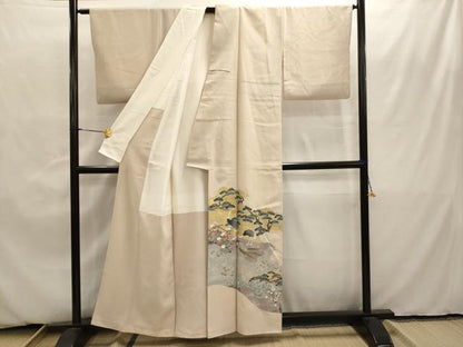 平和屋着物■豪華色留袖　雲取り花鳥文　金銀彩　正絹　逸品　AAAZ3866ru