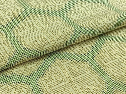 平和屋着物▽上質な紬 単衣 亀甲文様 正絹 逸品 AAAZ3967jh