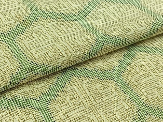 平和屋着物▽上質な紬 単衣 亀甲文様 正絹 逸品 AAAZ3967jh