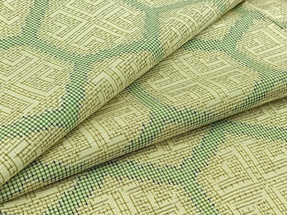 平和屋着物▽上質な紬 単衣 亀甲文様 正絹 逸品 AAAZ3967jh