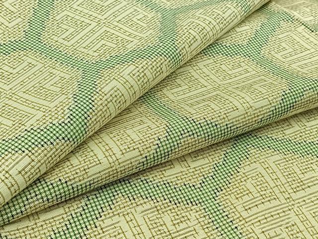 平和屋着物▽上質な紬 単衣 亀甲文様 正絹 逸品 AAAZ3967jh