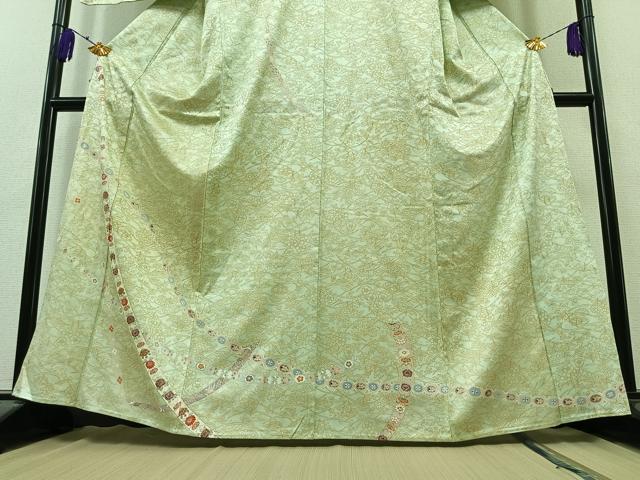 平和屋着物▽訪問着 単衣 鬘帯花文 金彩 正絹 逸品 未使用 AAAZ3969jh
