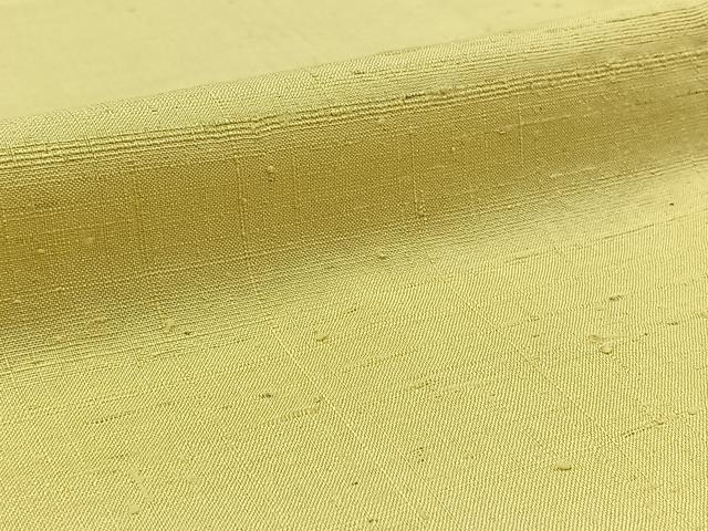 平和屋着物▽生紬 単衣 色無地 女郎花色 正絹 逸品 AAAZ3973jh