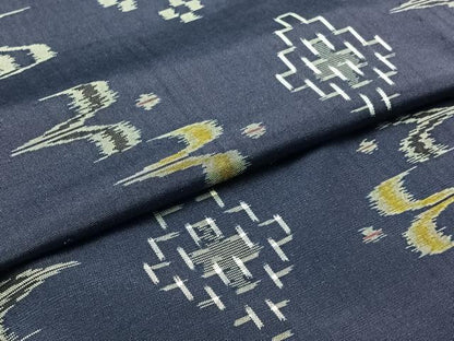 平和屋着物▽本場琉球絣　単衣　紬　正絹　逸品　未使用　AAAZ3975jh