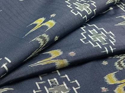 平和屋着物▽本場琉球絣　単衣　紬　正絹　逸品　未使用　AAAZ3975jh