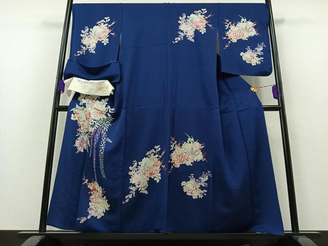 平和屋着物▽訪問着 単衣 雪輪花文 金彩 反端付き 正絹 逸品 未使用 AAAZ3978jh