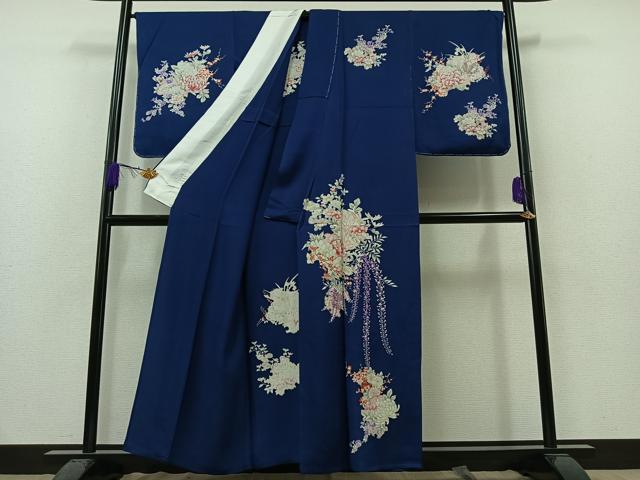 平和屋着物▽訪問着 単衣 雪輪花文 金彩 反端付き 正絹 逸品 未使用 AAAZ3978jh
