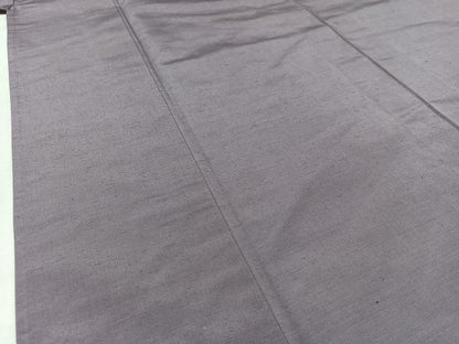 平和屋着物▽結城紬 単衣 色無地 藤色 正絹 逸品 AAAZ3983jh