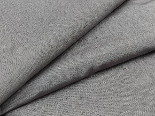 平和屋着物▽結城紬 単衣 色無地 藤色 正絹 逸品 AAAZ3983jh