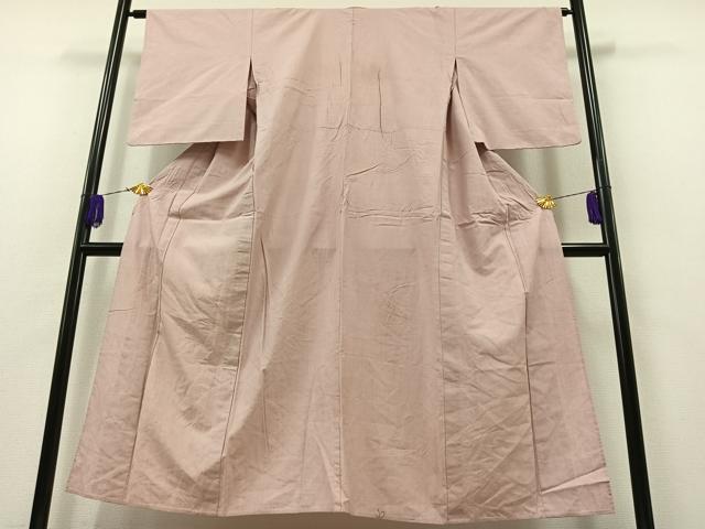 平和屋着物▽上質な紬 単衣 色無地 撫子色 正絹 逸品 AAAZ3989jh