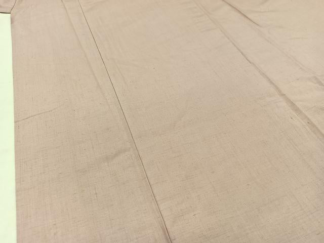平和屋着物▽上質な紬 単衣 色無地 撫子色 正絹 逸品 AAAZ3989jh