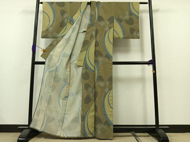 平和屋着物▽小紋 単衣 萩文 洗える着物 AAAZ3990jh
