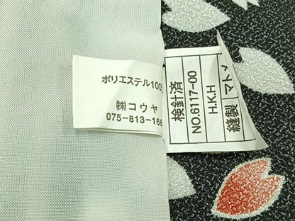 平和屋着物▽小紋 単衣 舞桜文 洗える着物 AAAZ3991jh