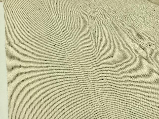 平和屋着物▽本塩沢 単衣 縞 正絹 逸品 AAAZ3992jh