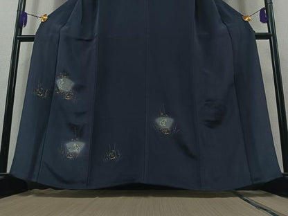 平和屋着物▽訪問着 単衣 刺繍 地紙兎文 暈し染め 金糸 金彩 鬼しぼ縮緬 やまと誂製 正絹 逸品 AAAZ3995jh