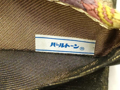 平和屋着物▼六通柄袋帯　唐織　草花文　横笛　金糸　正絹　逸品　AAAZ4063wj