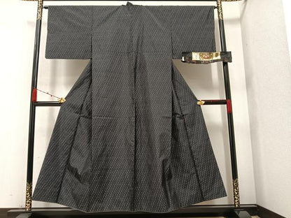 平和屋着物●本場大島紬 幾何学文様 大山謹製 正絹 逸品 AAAZ4486ph