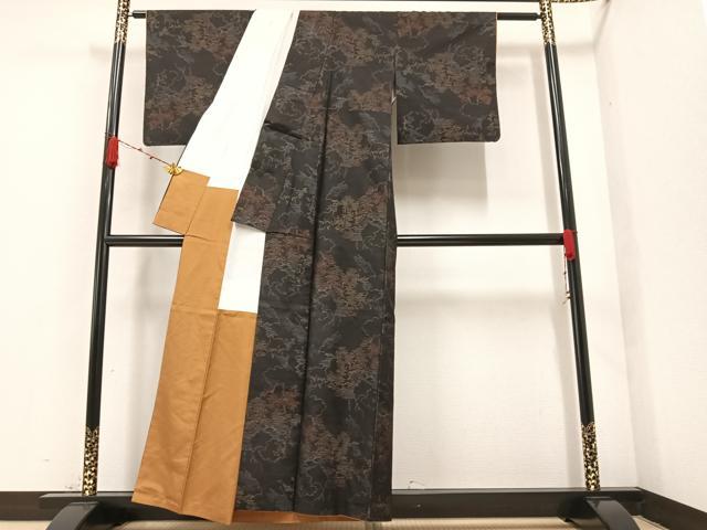 平和屋着物●本場大島紬 草木文 正絹 逸品 AAAZ4497ph
