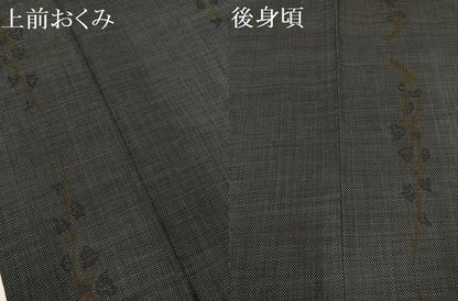 平和屋着物●本場大島紬　一元7マルキ　草花間道　正絹　逸品　AAAZ4500ph