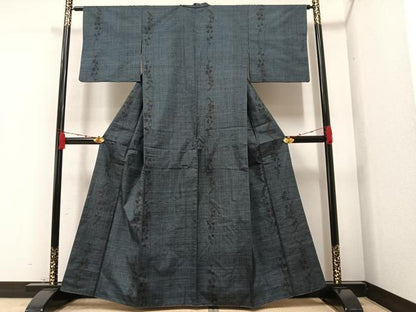 平和屋着物●本場大島紬　一元7マルキ　草花間道　正絹　逸品　AAAZ4500ph