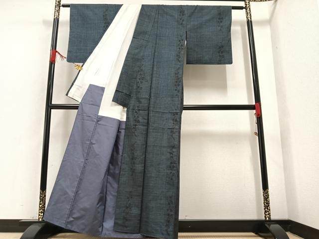 平和屋着物●本場大島紬　一元7マルキ　草花間道　正絹　逸品　AAAZ4500ph