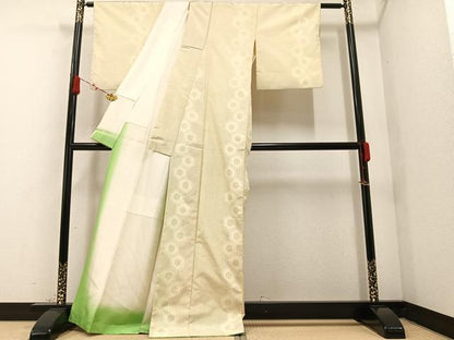 平和屋着物●上質な紬 亀甲間道 正絹 逸品 AAAZ4501ph