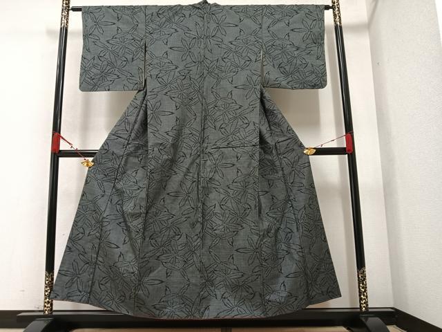 平和屋着物●本場大島紬 一元絣 葉尽くし 正絹 逸品 AAAZ4502ph