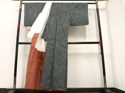 平和屋着物●本場大島紬 一元絣 葉尽くし 正絹 逸品 AAAZ4502ph