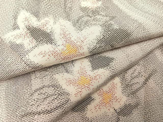 平和屋着物●上質な紬 草花文 正絹 逸品 未使用 AAAZ4504ph