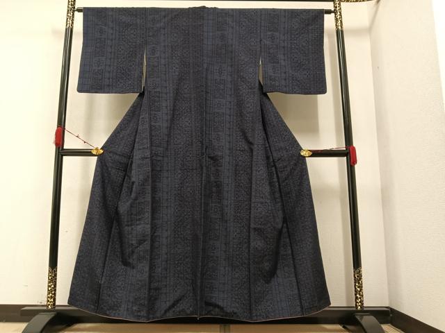平和屋着物●結城紬 80亀甲 花間道 正絹 逸品 AAAZ4508ph