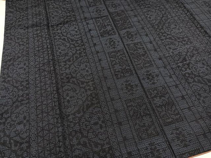 平和屋着物●結城紬 80亀甲 花間道 正絹 逸品 AAAZ4508ph