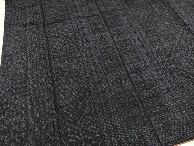 平和屋着物●結城紬 80亀甲 花間道 正絹 逸品 AAAZ4508ph