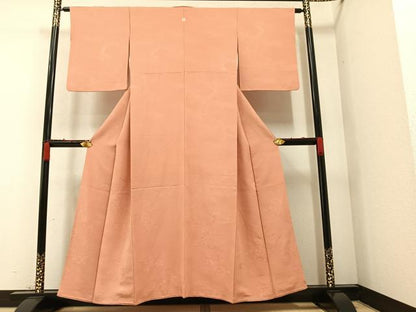 平和屋着物●上質な色無地　深支子色　正絹　逸品　AAAZ4520ph