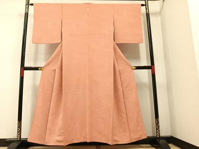 平和屋着物●上質な色無地　深支子色　正絹　逸品　AAAZ4520ph