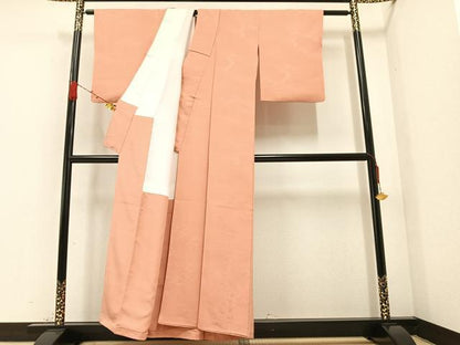 平和屋着物●上質な色無地　深支子色　正絹　逸品　AAAZ4520ph