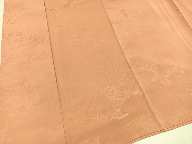 平和屋着物●上質な色無地　深支子色　正絹　逸品　AAAZ4520ph
