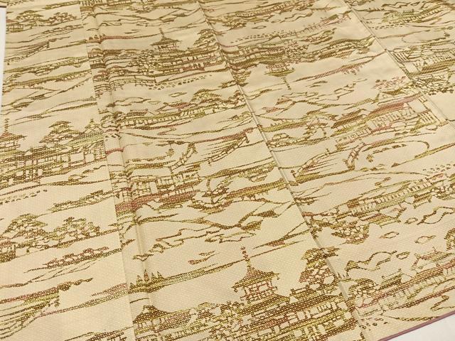 平和屋着物●本場染大島紬　風景文　正絹　逸品　AAAZ4522ph