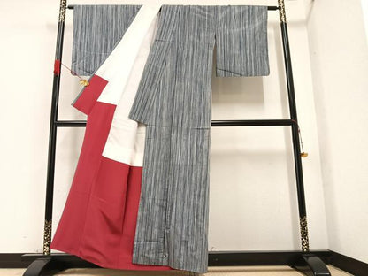 平和屋着物●上質な紬　間道　正絹　逸品　AAAZ4524ph