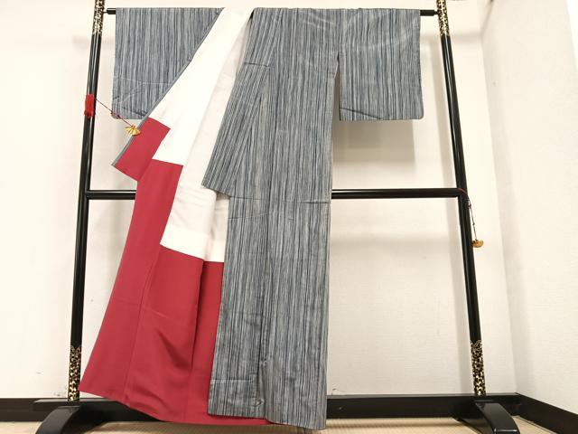 平和屋着物●上質な紬　間道　正絹　逸品　AAAZ4524ph